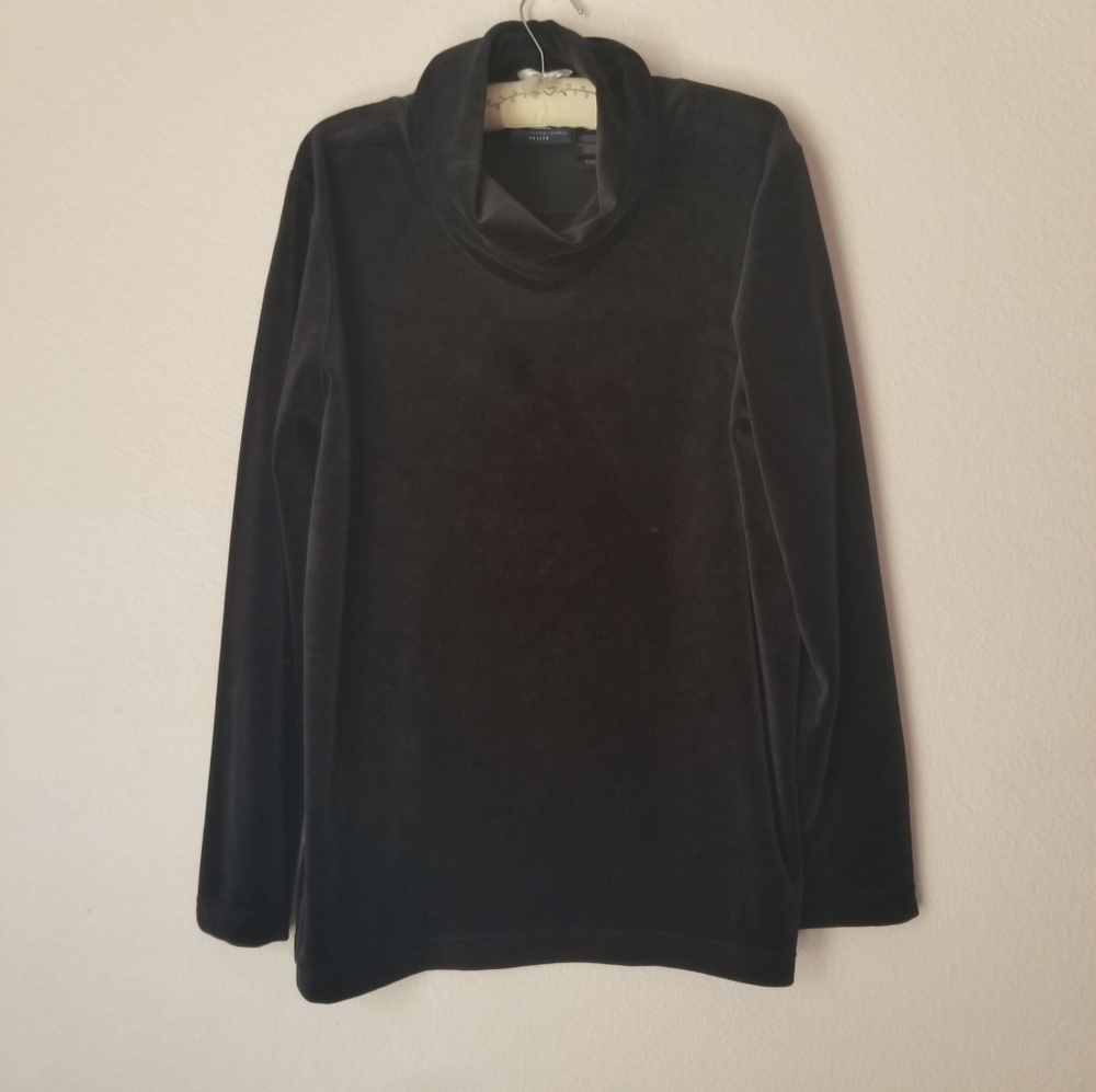Turtleneck Velvet Blouse